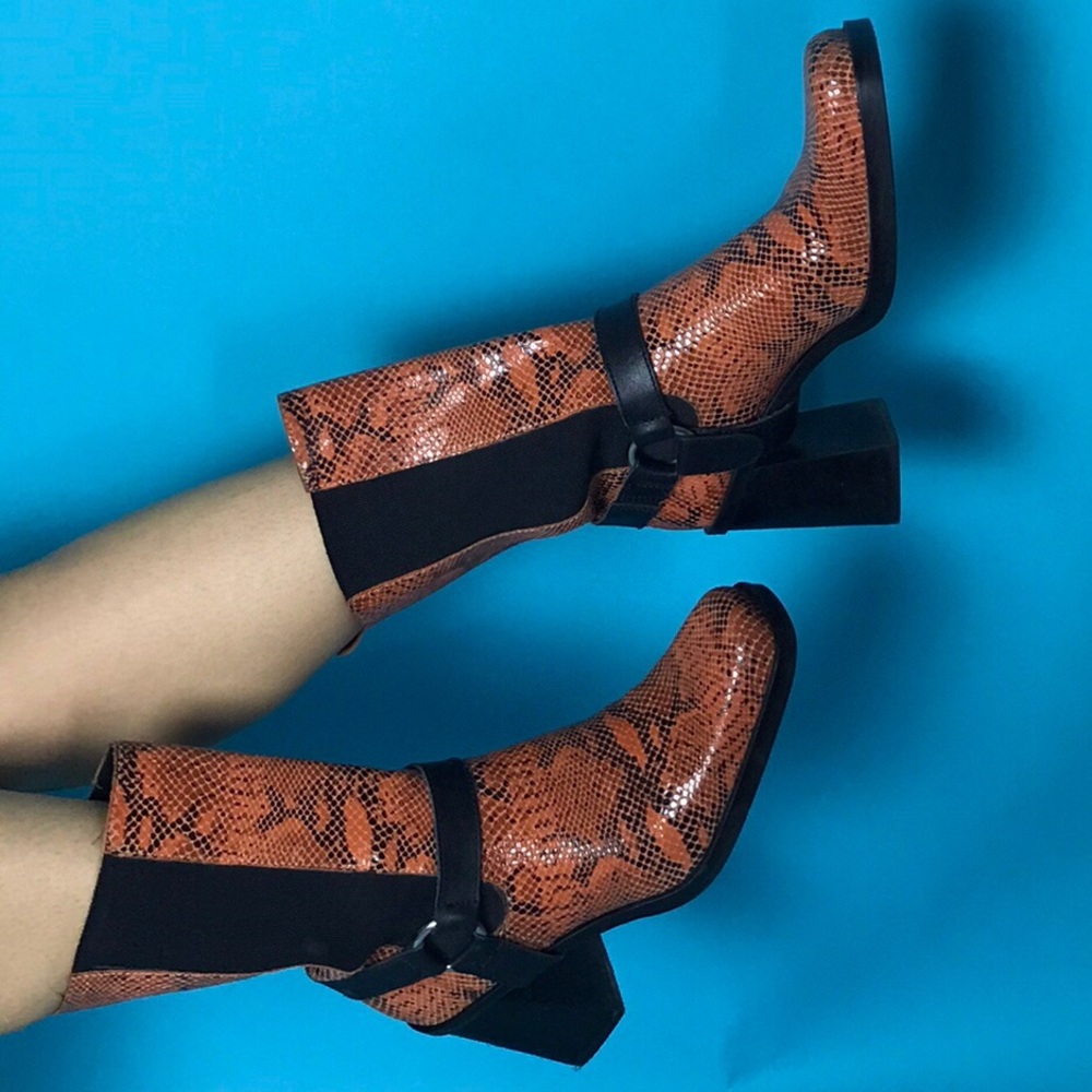 Vintage orange python boots size 9